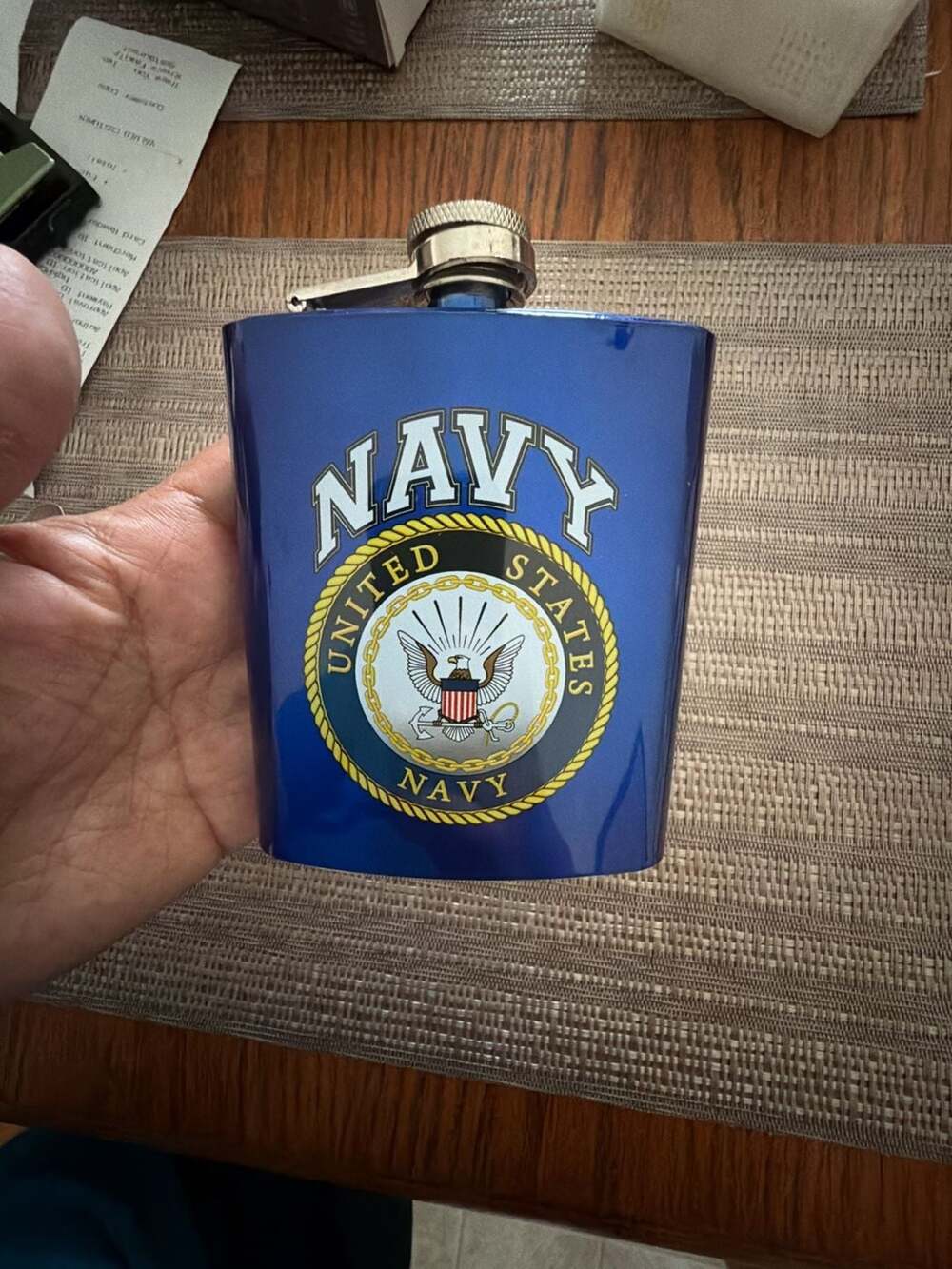 US Navy Stainless Steel 7oz Hip Flask